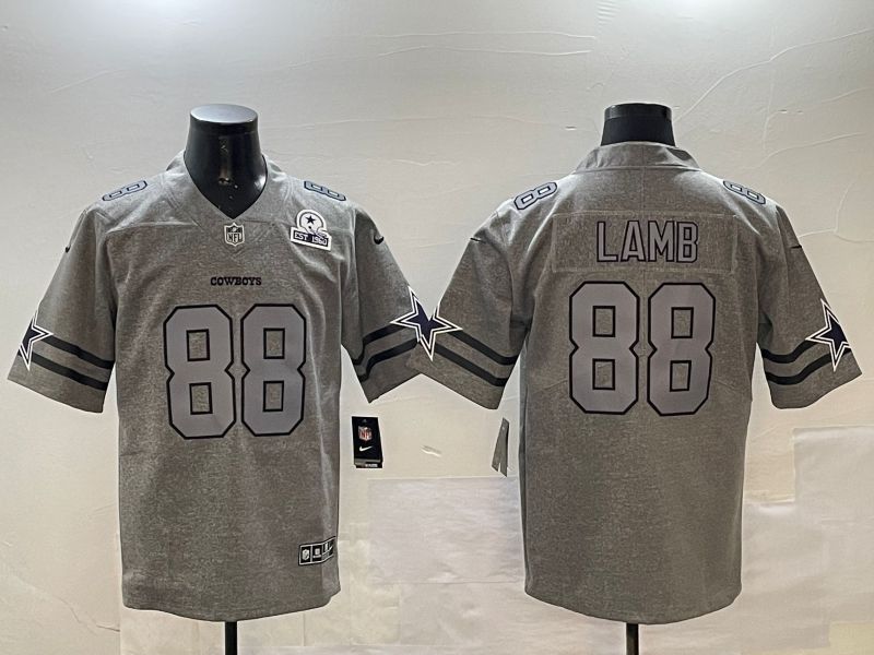 Men Dallas Cowboys #88 Lamb Grey Throwback 2024 Nike Limited NFL Jersey style 01152->dallas cowboys->NFL Jersey